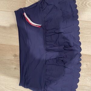 Lilly Pulitzer Meisha Navy Scalloped Ruffle Skirt